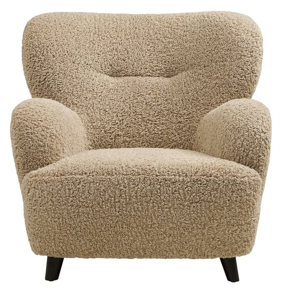Poltrona marrone chiaro con rivestimento in bouclé Lunaro – House Nordic