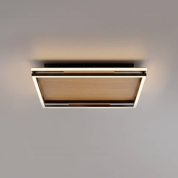 Paul Neuhaus Plafoniera soffitto Sveja, dimmerabile, Legno chiaro, Soggiorno / Sala da pranzo, Legno, Moderno, Plafoniera