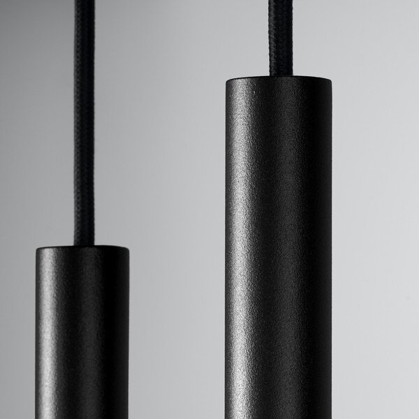 Lampadario nero in metallo ø 15 cm Fideus – Sollux