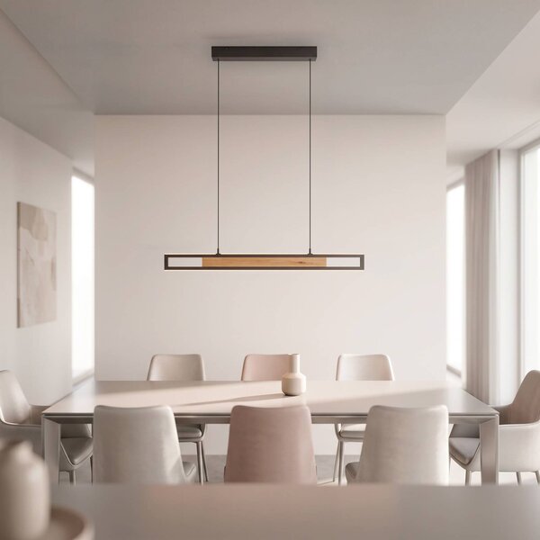 Paul Neuhaus Lampada a sospensione Sveja, dimmerabile, Legno chiaro, Soggiorno / Sala da pranzo, Legno, Moderno, Lampada a sospensione