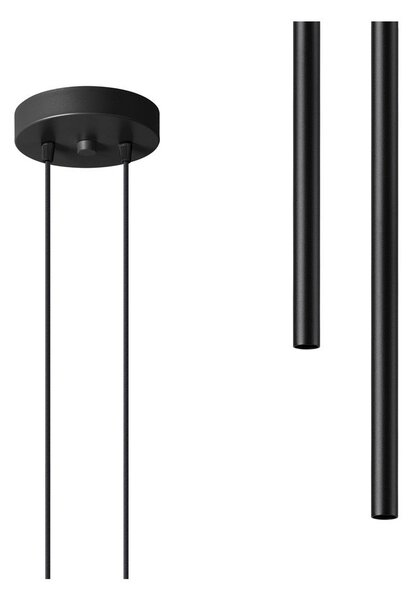 Lampadario nero in metallo ø 15 cm Fideus – Sollux