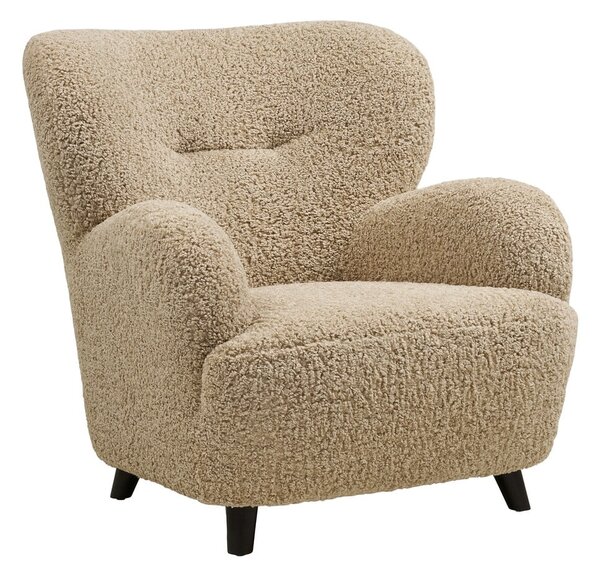 Poltrona marrone chiaro con rivestimento in bouclé Lunaro – House Nordic