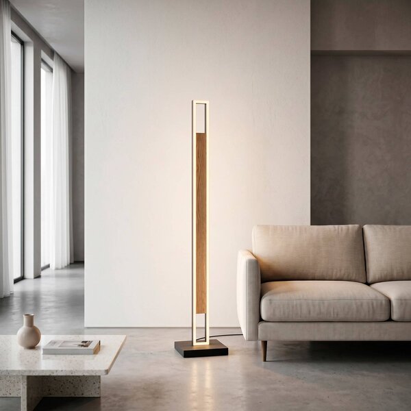 Paul Neuhaus Lampada da terra Sveja, dimmerabile, Legno chiaro, Soggiorno / Sala da pranzo, Legno, Moderno, Lampada da terra