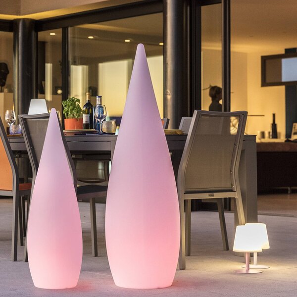Lumisky Lampada da terrazza a LED e solare Classy bianca, altezza 80 cm, RGBW, Bianco / Opale, Plastica