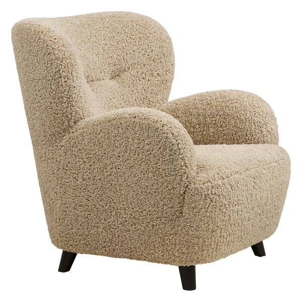 Poltrona marrone chiaro con rivestimento in bouclé Lunaro – House Nordic