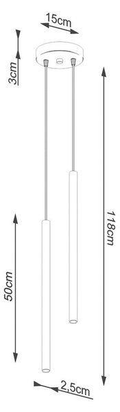 Lampadario nero in metallo ø 15 cm Fideus – Sollux