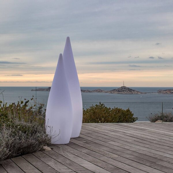 Lumisky Lampada da terrazza Classy bianca, E27, altezza 150 cm, plastica, Bianco / Opale, Plastica