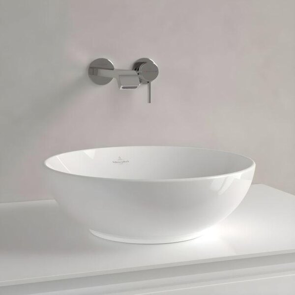Villeroy & Boch Loop&Friends - Lavabo da appoggio, diametro 380 mm, con sfioratore, bianco alpino 4A450001