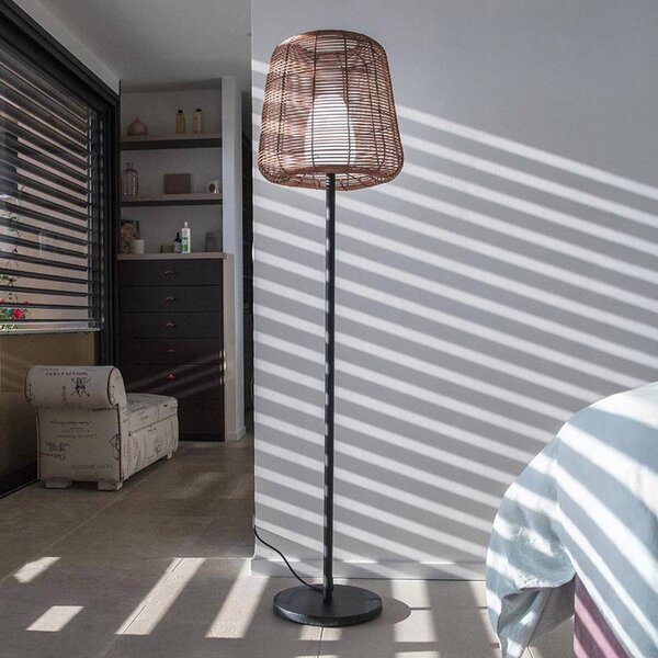 Lumisky Lampada da terra Boheme marrone/nera, 150 cm, acciaio/plastica, Nero, Metallo