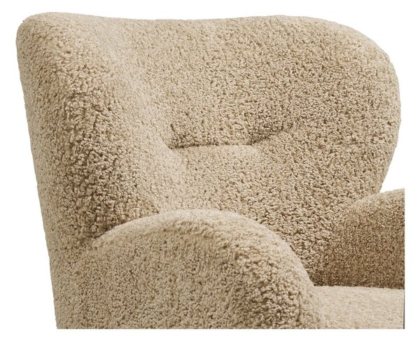 Poltrona marrone chiaro con rivestimento in bouclé Lunaro – House Nordic