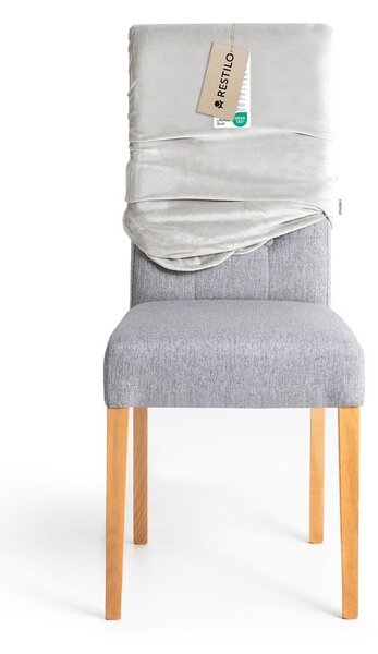 Set di coprisedia grigio chiaro con rivestimento elastico per sedie 4 pz 48 cm Sento – Restilo
