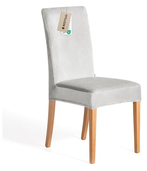Set di coprisedia grigio chiaro con rivestimento elastico per sedie 4 pz 48 cm Sento – Restilo