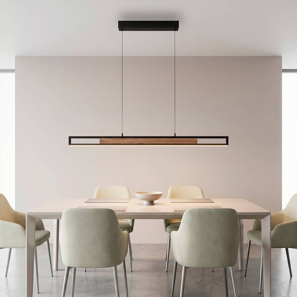 Paul Neuhaus Lampada a sospensione Sveja, dimmerabile, Legno chiaro, Soggiorno / Sala da pranzo, Legno, Moderno, Lampada a sospensione