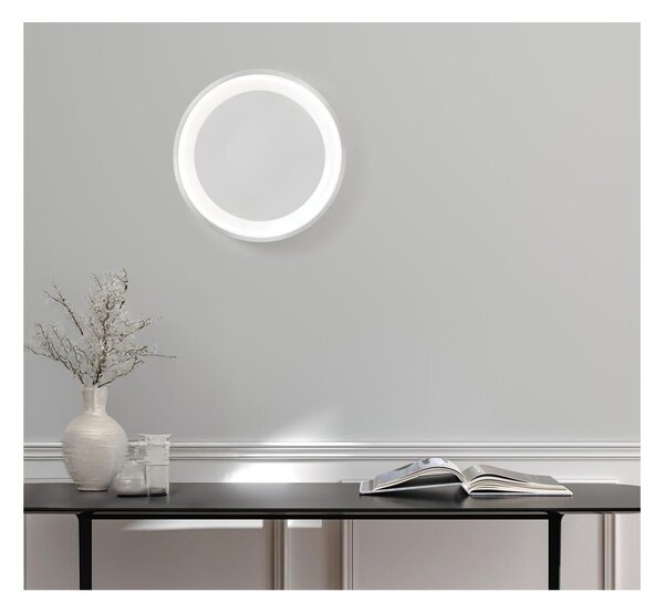 BLOOM PLAFONIERA APPLIQUE 2 MISURE LED INTEGRATO LUCE CCT 3000K-4000K METALLO BIANCO DESIGN MODERNO