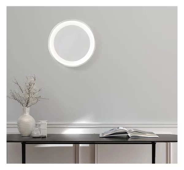 BLOOM PLAFONIERA APPLIQUE 2 MISURE LED INTEGRATO LUCE CCT 3000K-4000K METALLO BIANCO DESIGN MODERNO