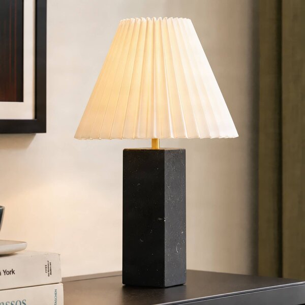 Lampada da tavolo Asher NOLA, Bianco / Opale, Soggiorno / Sala da pranzo, Tessuto / Stoffa / Seta, Moderno, Lampada da tavolo