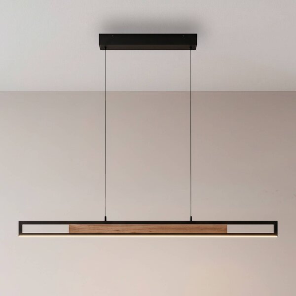 Paul Neuhaus Lampada a sospensione Sveja, dimmerabile, Legno chiaro, Soggiorno / Sala da pranzo, Legno, Moderno, Lampada a sospensione