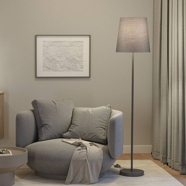 Paulmann Lampada da terra Stellan, Alluminio / Grigio / Zincato, Soggiorno / Sala da pranzo, Metallo, Moderno, Lampada da terra