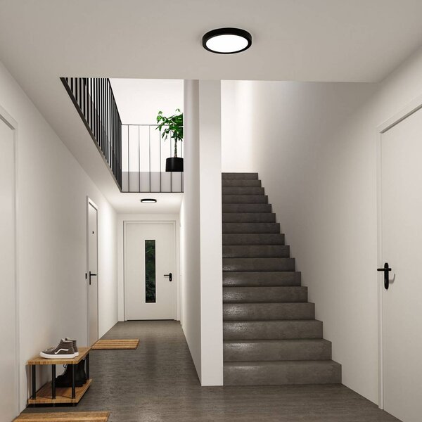 Paulmann Plafoniera soffitto Abia 2, Nero, Soggiorno / Sala da pranzo, Plastica, Moderno, Plafoniera