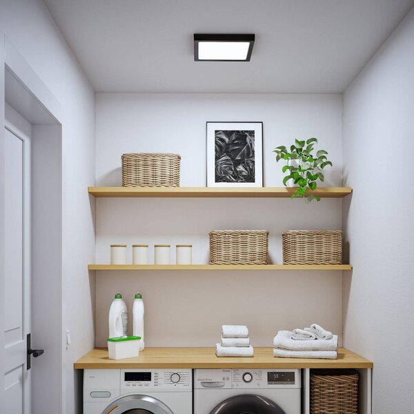 Paulmann Pannello LED Abia 2, Nero, Soggiorno / Sala da pranzo, Plastica, Moderno, Plafoniera