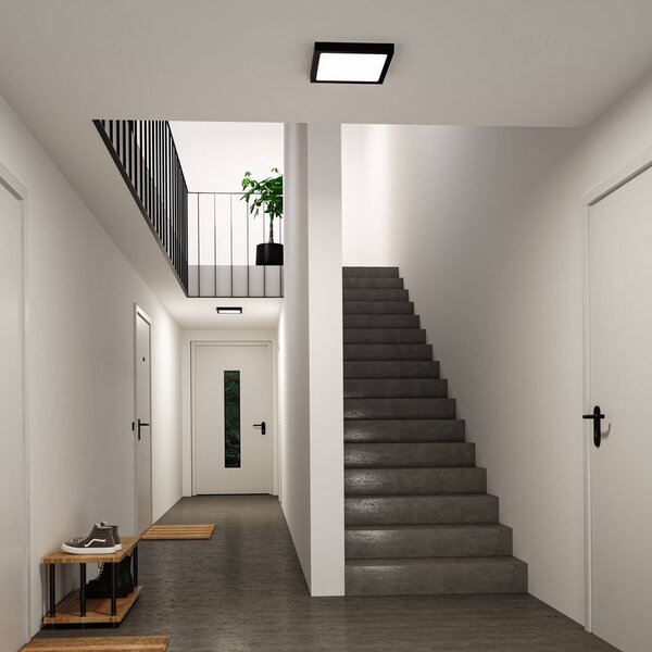 Paulmann Pannello LED Abia 2, Nero, Soggiorno / Sala da pranzo, Plastica, Moderno, Plafoniera