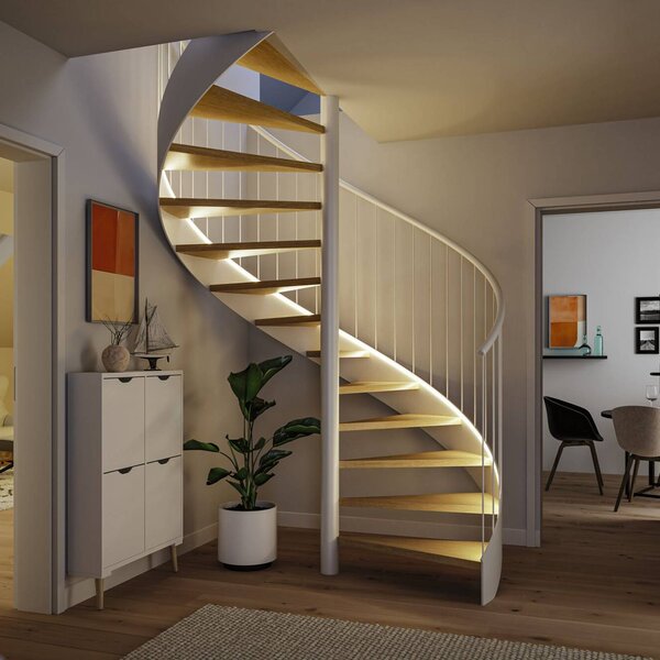 Paulmann Set sensore per striscia LED MaxLED Stair da 5 m, 3.000 K, Bianco / Opale, Corridoio, Plastica