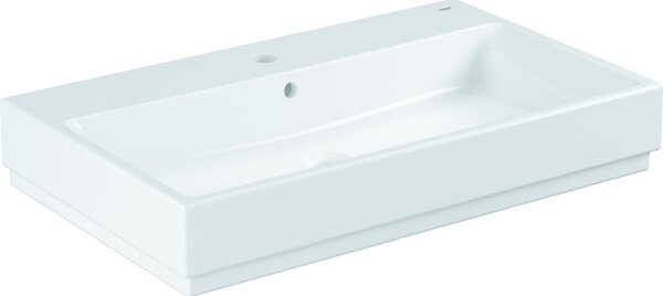 Grohe CUBE KERAMIK lavabo 1 foro per rubinetto, con sfioratore 80 cm, 800 x 490 mm PureGuard/bianco alpino