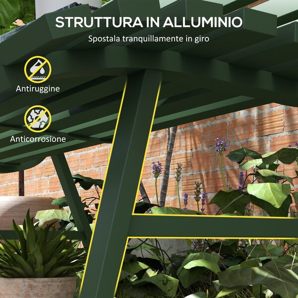 Outsunny Panchina da Esterno in Alluminio a 2 Posti a Doghe, 123x67x79cm, Verde|Aosom