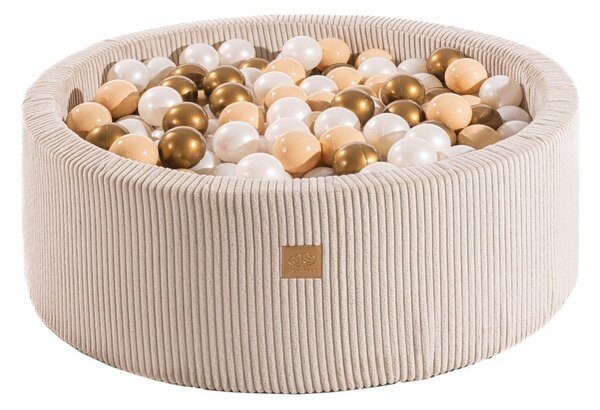 Piscina di palline color crema in velluto a coste ø 90x30 cm Montessori – Meowbaby