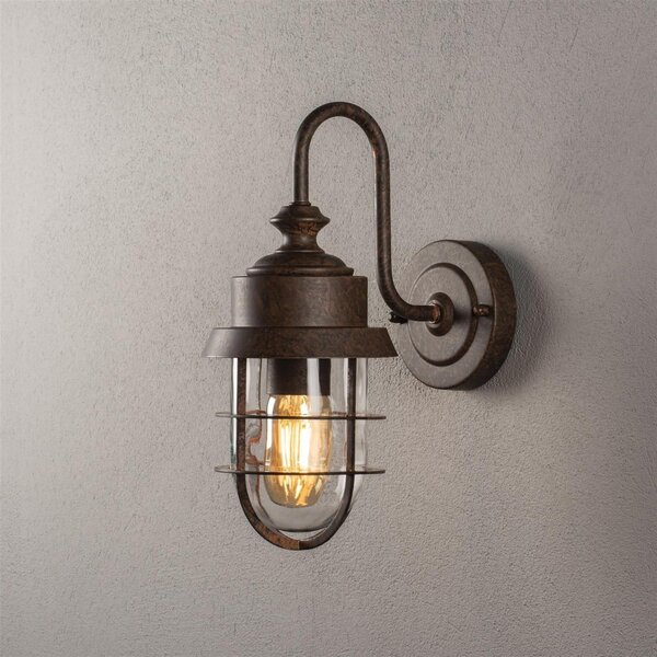 Applique Konstsmide Cerignola, E27 effetto ruggine con vetro trasparente 7351-970
