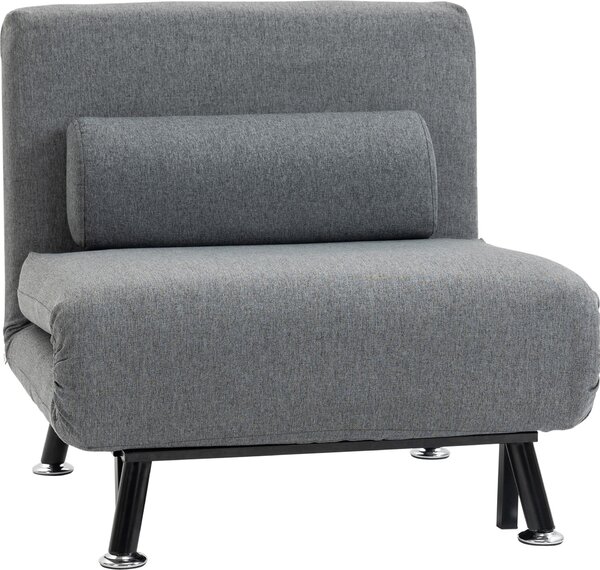 Fortuna Lai Poltrona letto Poltrona pieghevole con funzione letto, schienale regolabile, grigio scuro