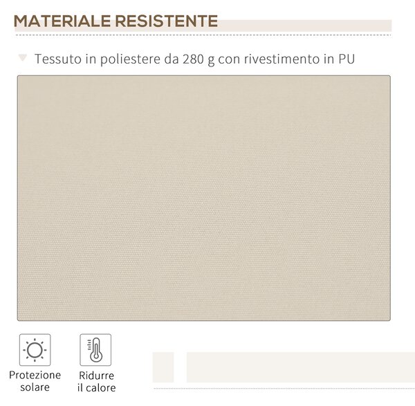 Outsunny Tenda da Sole per Esterno Avvolgibile a Bracci con Apertura a Manovella, 350x250 cm, Crema | Aosom Italy