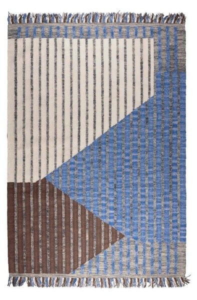 Tappeto blu/marrone in cotone 160x230 cm Hampton – Dutchbone