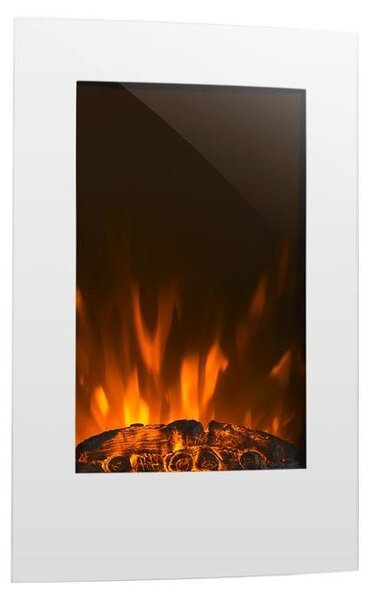 Camino elettrico con fiamme a LED, telecomando, 2000 W, bianco