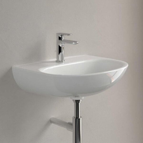 Lavabo V&B O.Novo 55x44cm, ovale, con rubinetto, senza sfioratore, bianco