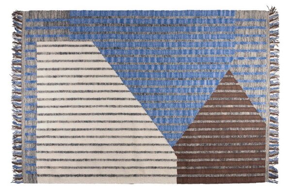 Tappeto blu/marrone in cotone 160x230 cm Hampton – Dutchbone