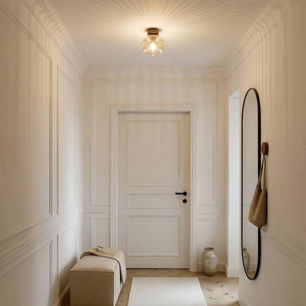 Plafoniera soffitto Salvia TK Lighting, dimmerabile, Marrone / Ruggine, Soggiorno / Sala da pranzo, Vetro, Plafoniera