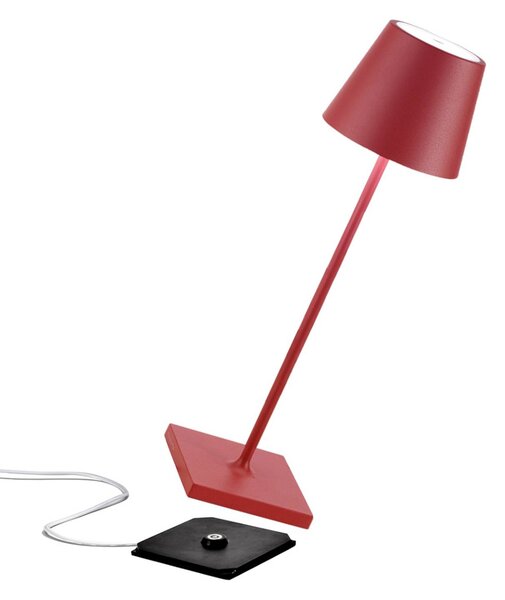 Zafferano Poldina lampada tavolo accu IP65 rosso