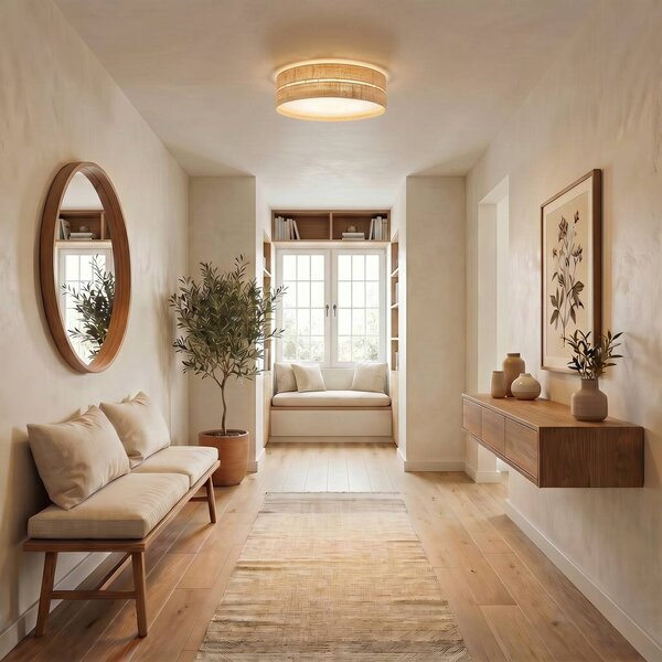 Plafoniera soffitto Calma TK Lighting, dimmerabile, Crema / Ambra, Soggiorno / Sala da pranzo, Plafoniera