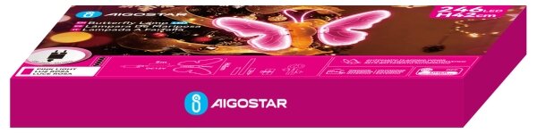 Aigostar - LED decorazione natalizia da esterno 234xLED IP44 farfalla rosa