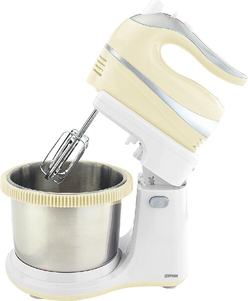 Zephir Sbattitore elettrico Mixer con Ciotola Acciaio Potenza 500 watt colore Crema - ZHC467C