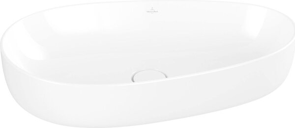 V&B Lavabo da appoggio ANTAO 65x40 cm, asimmetrico, senza sfioratore, bianco C-plus
