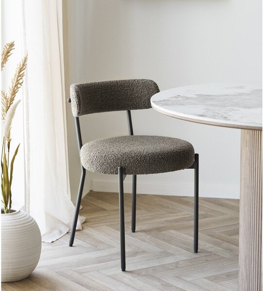 Sedia da pranzo marrone in imbottito Badalona – House Nordic