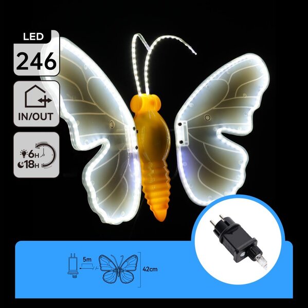 Aigostar - LED decorazione natalizia da esterno 234xLED IP44 bianco freddo farfalla