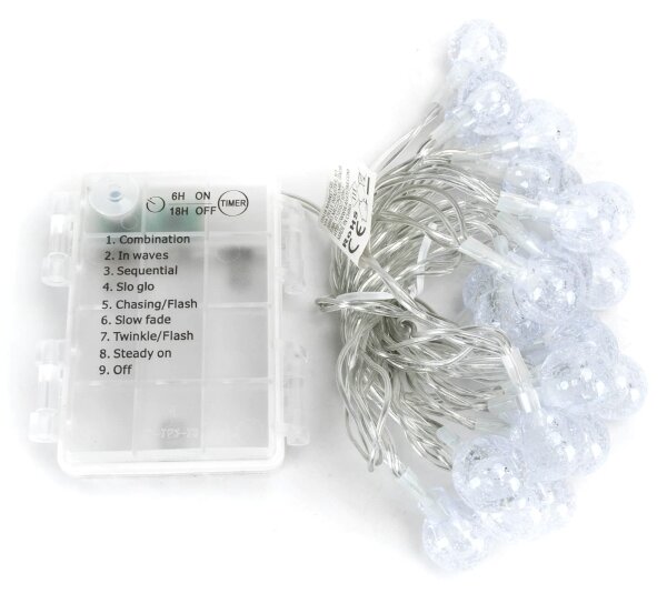 Aigostar - Catena luminosa natalizia per esterni 25xLED/8 funzioni 3xAA 2,8m IP44 multicolore