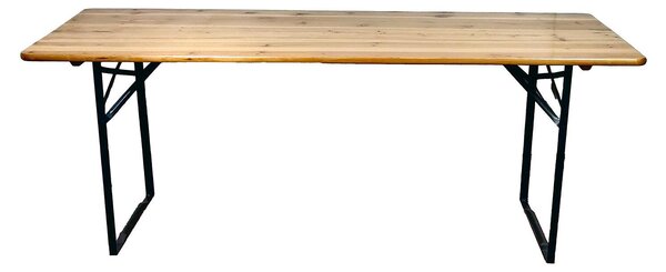 Tavolo Birreria da Giardino 220x80x78 cm in Ferro Piano in Legno