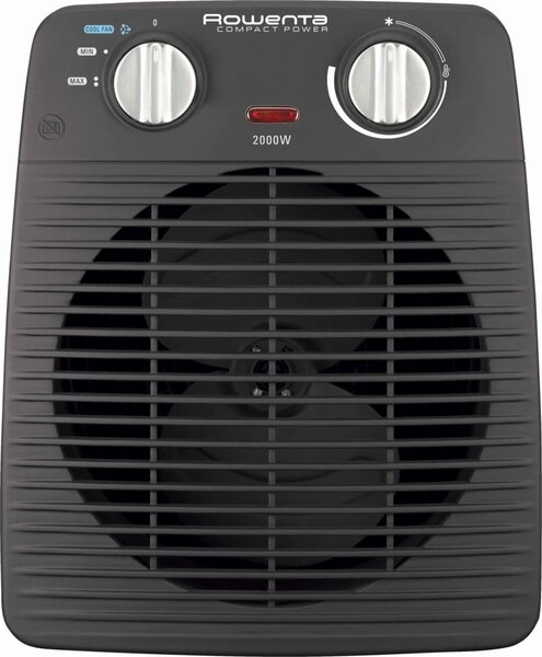 Rowenta Termoventilatore Stufa elettrica Caldobagno Potenza 2000 Watt colore Nero - SO2210 Compact Power