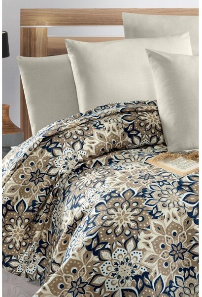 Copriletto in cotone marrone 200x230 cm Pique - Mila Home