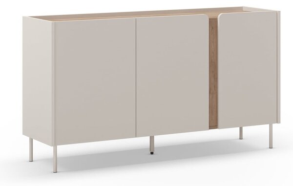 Cassettiera effetto rovere in colore crema-naturale 150x82,5x40,5 cm Lucile - Marckeric