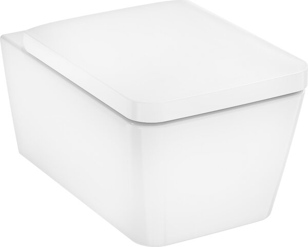 Hansgrohe EluPura Q Ensemble de WC suspendu 540 AquaFall Flush, siège de WC inclus, HygieneEffect, blanc, 62023450, 62023450